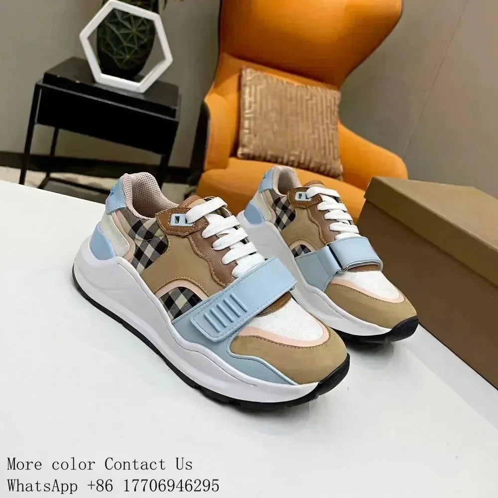 Vintage Suede Casual Shoes Sneaker Leather Flat Trainers Golden Sliver Mesh Shoes Outdoor Runner Trainers Men Sport Shoes