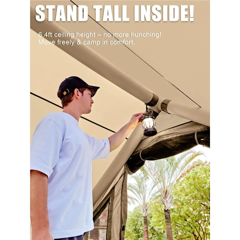 Portable Air-Inflatable Camping Tents: Waterproof Family Glamping Shelter with Hand Pump