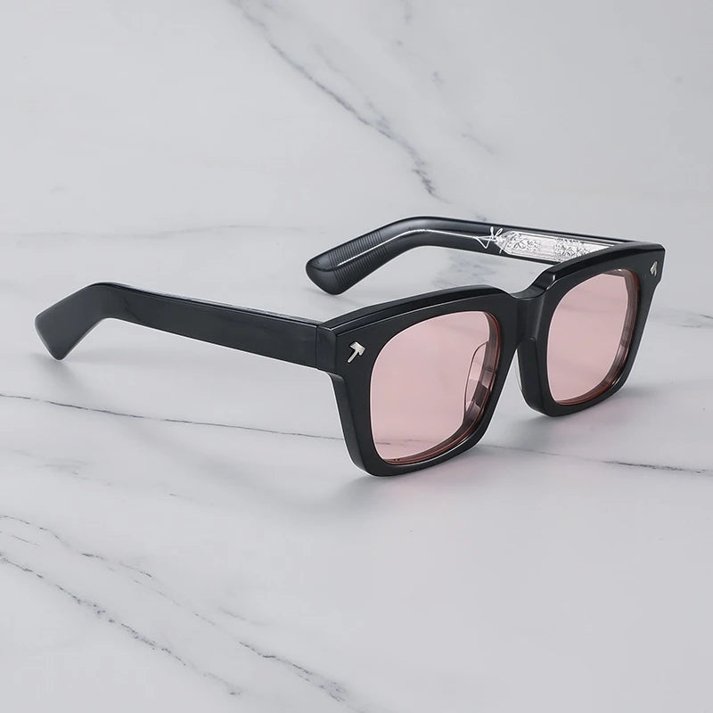 Japan Hand Made Thick Acetate Man Sunglasses  QUENTIN Sun Glasses Outdoor Square Fishing Driving Gafas Lentes De Sol Hombre