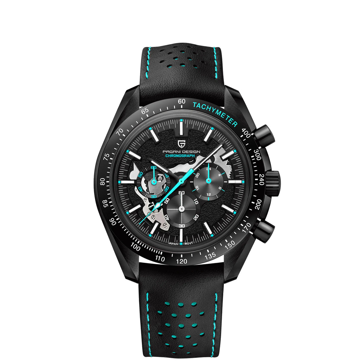 PAGANI DESIGN 2025 New Moon Dark Men's Watches Luxury Quartz Watch Men Skeleton Sport Chronograph AR Sapphire glass Wrist Watch
