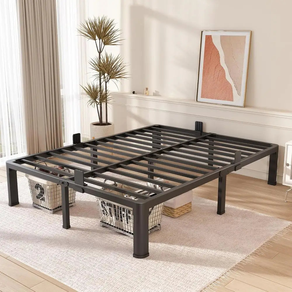 14 Heavy Duty Metal Platform Bed Frame - Full Size, Round Corner Legs, 3500 lbs Capacity, No Box Spring Needed
