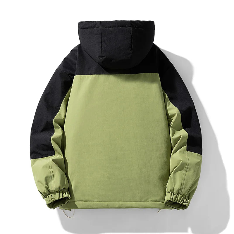 Large-sized Down Jacket Fleece Work Jacket Loose and Versatile Mens Clothing for Teenagers Warm Hooded Cotton-padded Jackets Men
