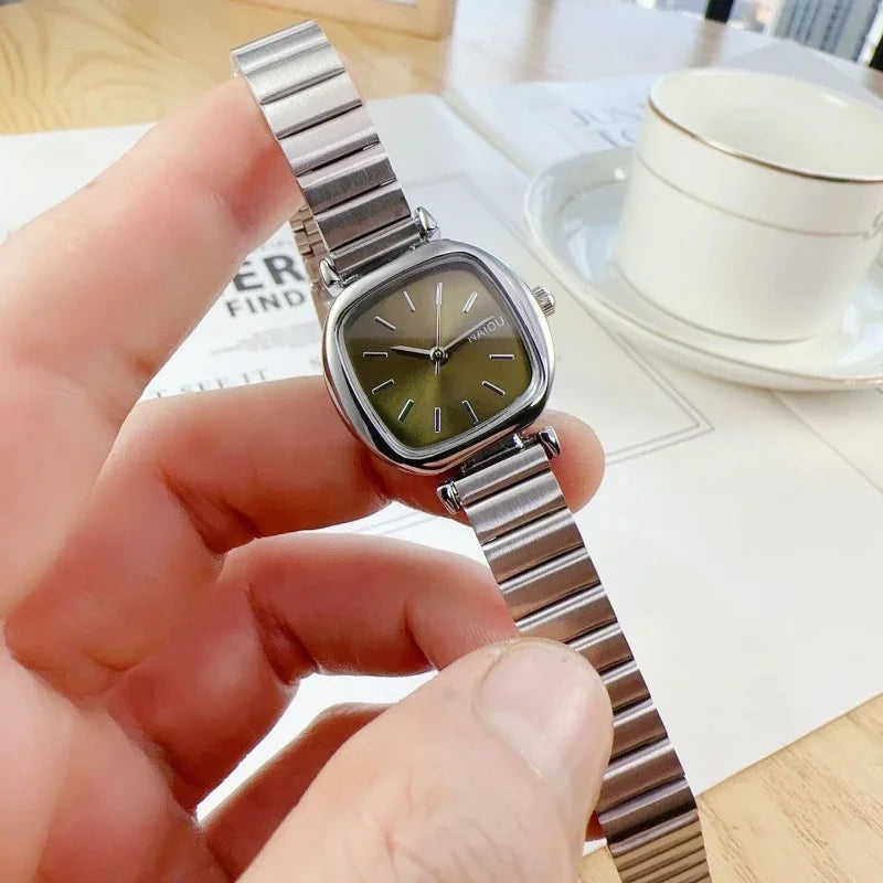 Fashion Women Watches Relogio Feminino Luxury Sliver Colors Watch Ladies Steel Strap Quartz Wristwatch Clock Reloj Mujer