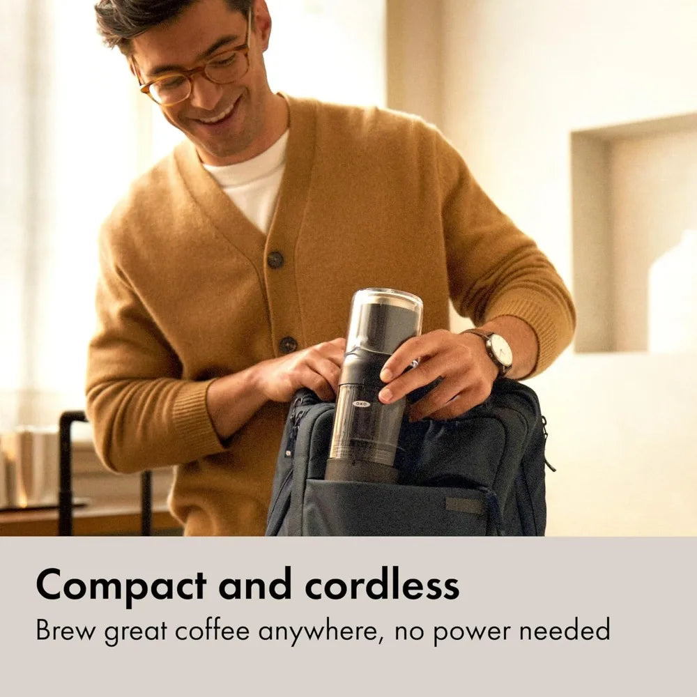 OXO Brew Rapid Brewer - Portable Coffee Maker, Fast Manual Hot & Cold Brew, Small Handheld Brewer, Compact Travel Coffee Maker