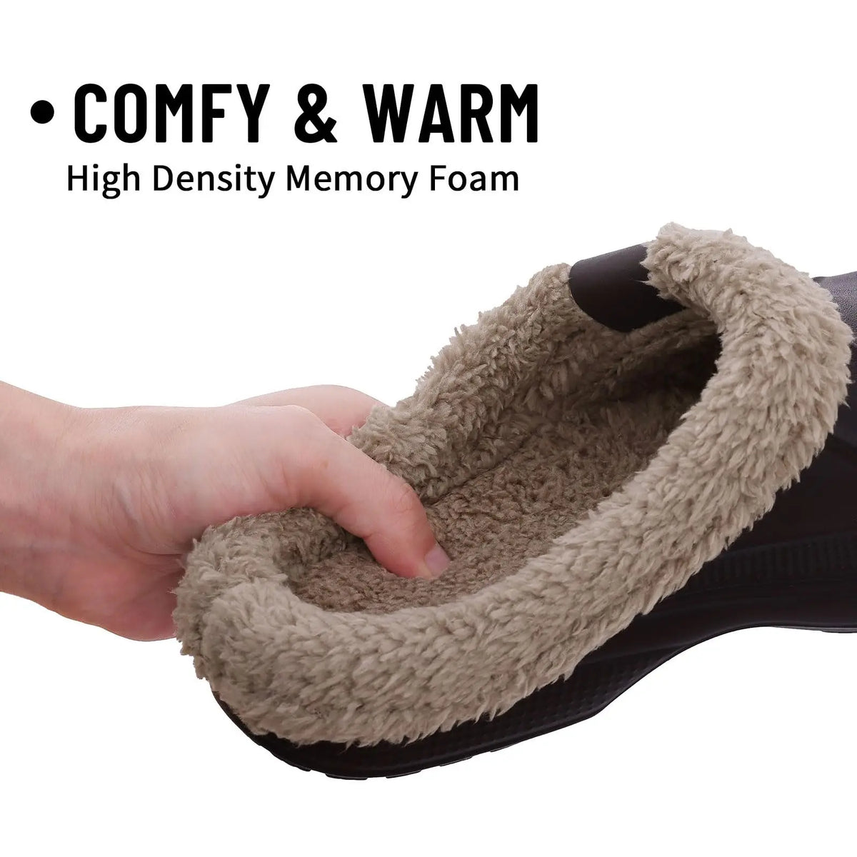 Winter Fur Furry Slippers For Men Outdoor Fashion Waterproof Plush Cotton Slippers Indoor Warm Cozy Non-slip Home Shoes
