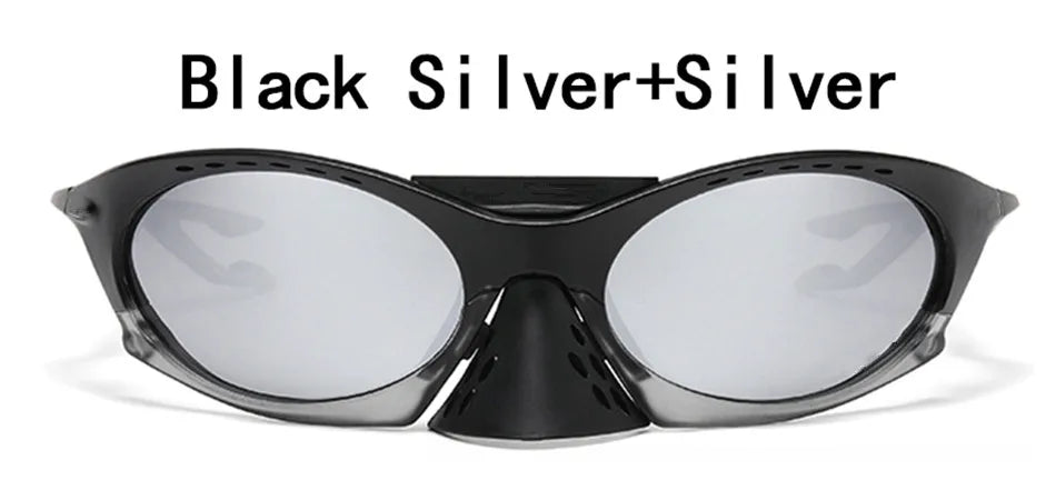 Oversized Steampunk Sunglasses Men Brand Design Mirror Punk Sun Glasses for Men Male Fishing Sports