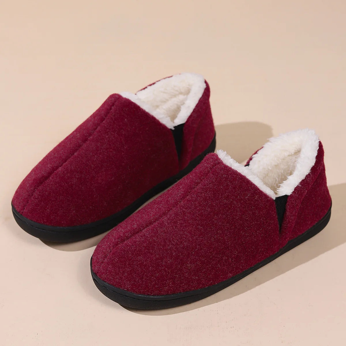 Winter Slippers For Men Outdoor Antiskid Men Slippers Fashion Casual Warm Fluffy Slippers Indoor Plush Flat Men Shoes