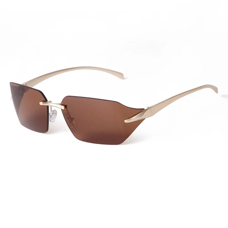 SORVINO Luxury Retro Wrap Around Sunglasses Designer Trendy Rimless Sun Glasses Cyberpunk Eyewear for Women Men Rave Party