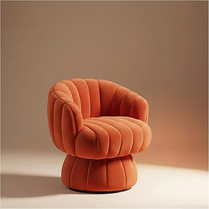 Vanity 360-Degree Swivel Accent Chair - Mid Century Modern Plush Round Makeup Chair, Relaxing Comfy Lounge Sofa Arm Chair, Idear