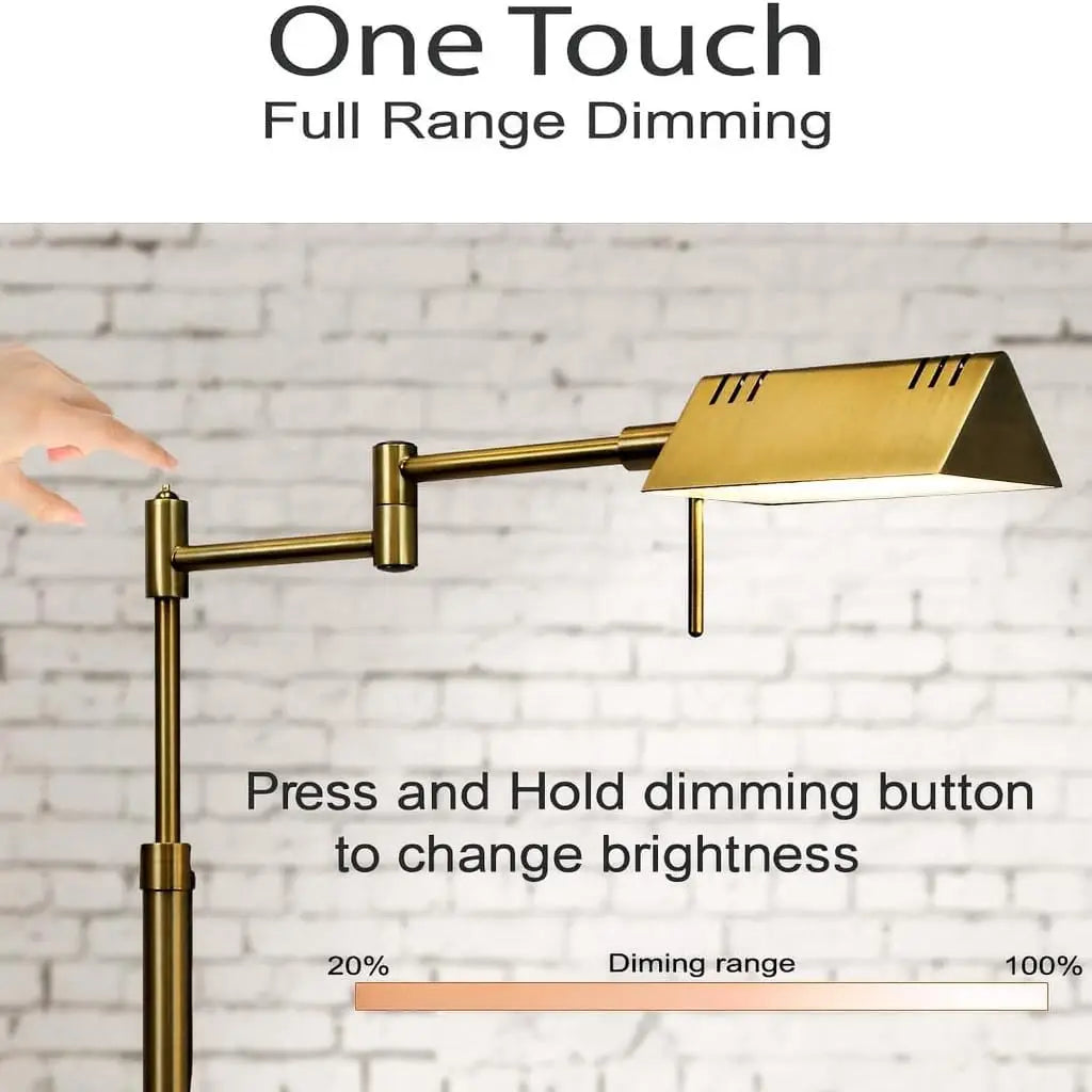O’Bright Dimmable LED Floor Lamp, 12W, Full Range Dimming, 360° Swing Arms, Adjustable Height, for Reading, Sewing, Craft, ETL L