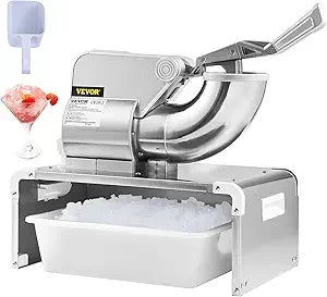 Ice Crushers Machine, 661lbs Per Hour Electric Snow Cone Maker with 4 Blades, Stainless Steel Shaved Ice Machine with Cove