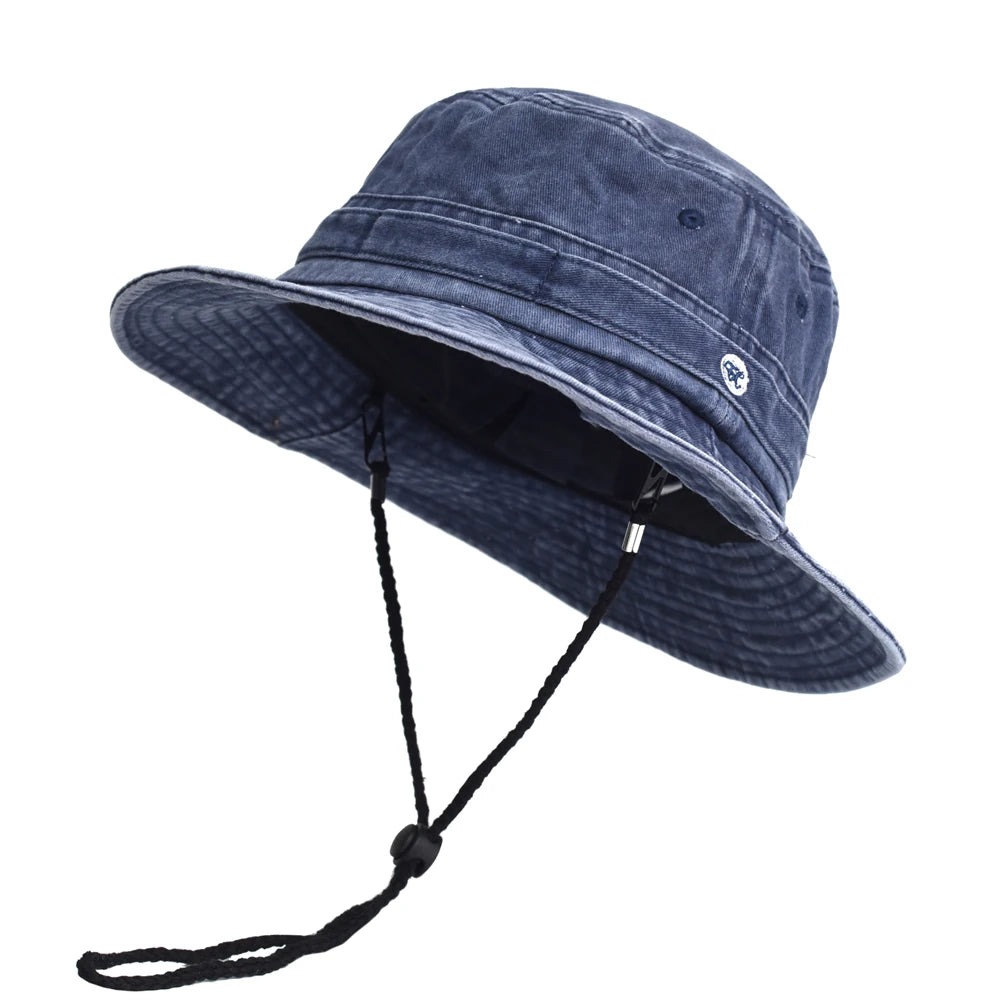 Washed Cotton Bucket Hats Spring Summer Men Women Panama Hat Fishing Hunting Cap Sun Caps Outdoor Sun Hat