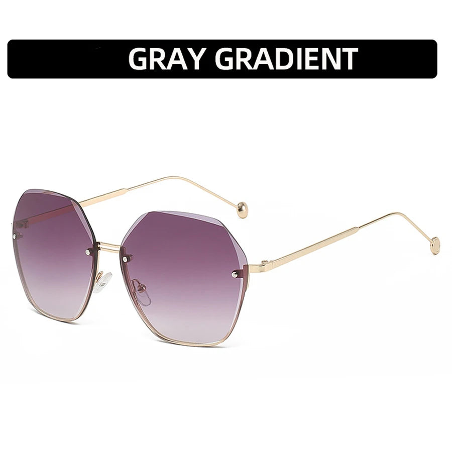 Brand Design 2025 Fashion New Polygonal Metal Sunglasses Retro Ladies Glasses Classic Trend Luxury Driving Travel Eyewear