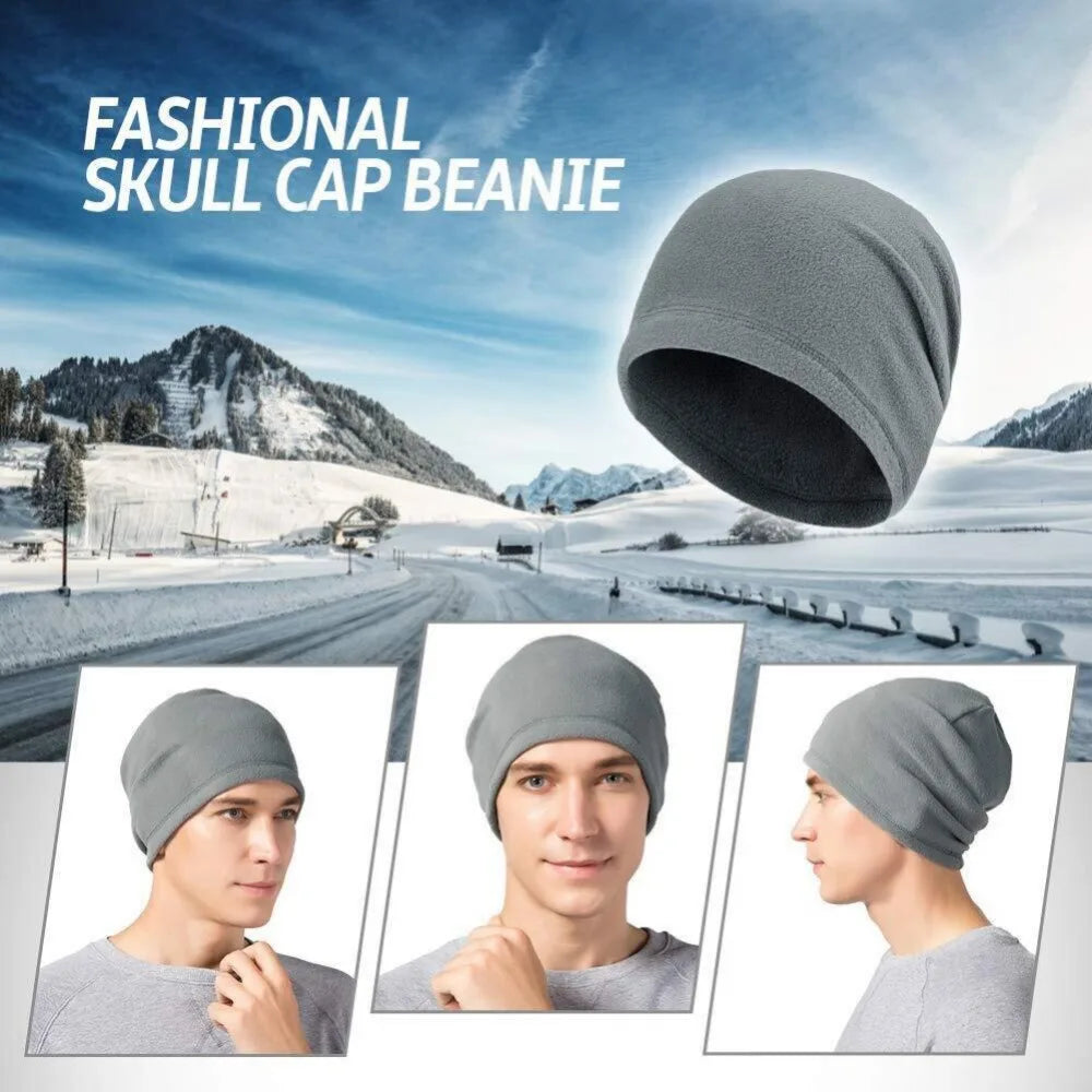 Winter Fleece Skull Cap Helmet Liner Cycling Running Ski Thermal Beanie Hat Slouchy Cap for Men Women Thick Windproof Watch Cap
