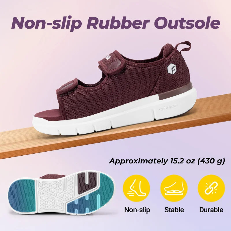 Clearance Sale：Women'S Sandals Diabetic Wide shoes With Arch Support Adjustable Straps Lightweight Casual Women Flat Shoe