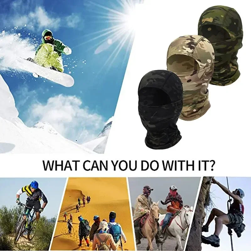Tactical Camouflage Balaclava Full Face Mask Outdoor Hat Motorcycle Hunting Bike Cycling Bandana Neck Gaiter Ski Hiking Scarf