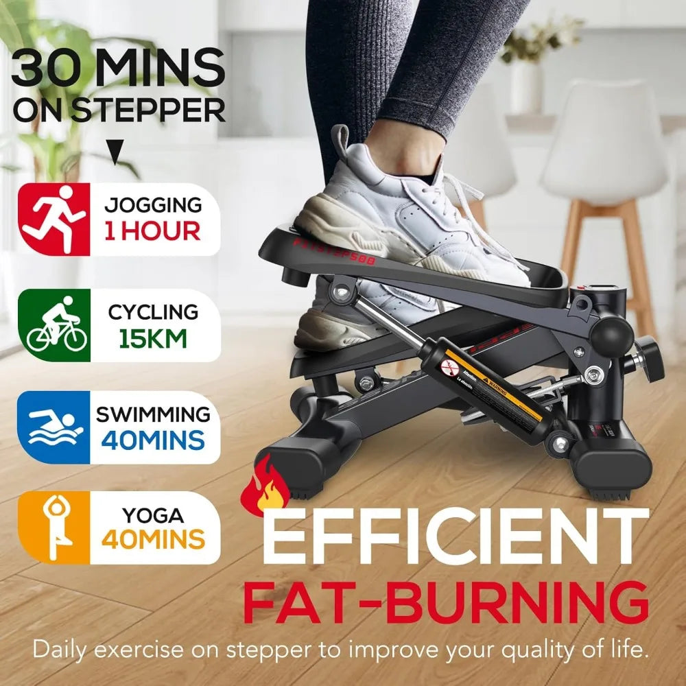 Home Cardio Fitness Stair Stepper with Resistance Bands - FITSTEP Series Exercise Equipment