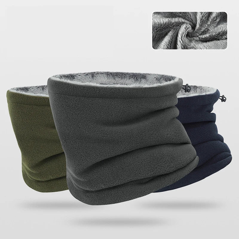 Winter Warm Neck Warmer Men Women Cycling Outdoor Hiking Skiing Fleece Mask Adjustable Drawstring Plush Soft Unisex Neck Gaiter