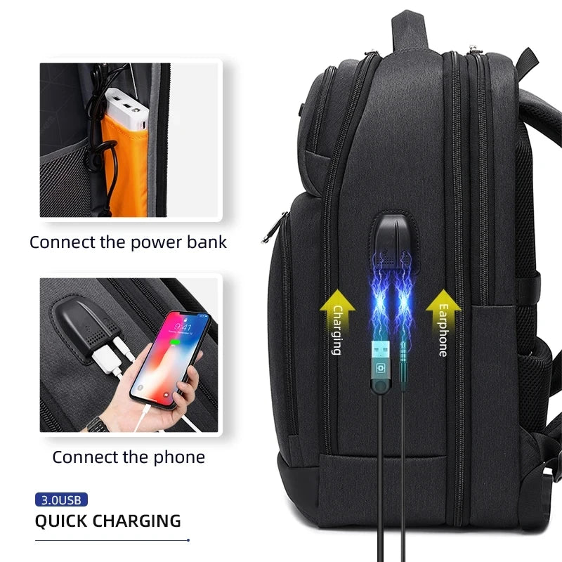 WIERSOON 18Inch Business Backpack Men USB Charging Laptop  Travel Backpack Mochila for Women