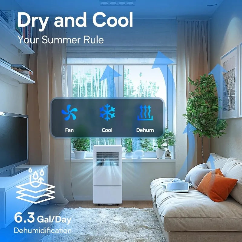 Air Choice 8000 BTU Portable Air Conditioner for Rooms Up to 350 Sq. Ft, 24H Timer,AC Unit with Remote Control & Digital Display