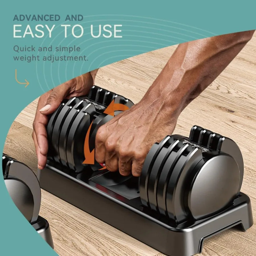 25 55lbs Adjustable Dumbbells Set of 2 for Home Gym Use 5in1 10in1 Adjustable Weights with AntiSlip Texture Handle Compact and
