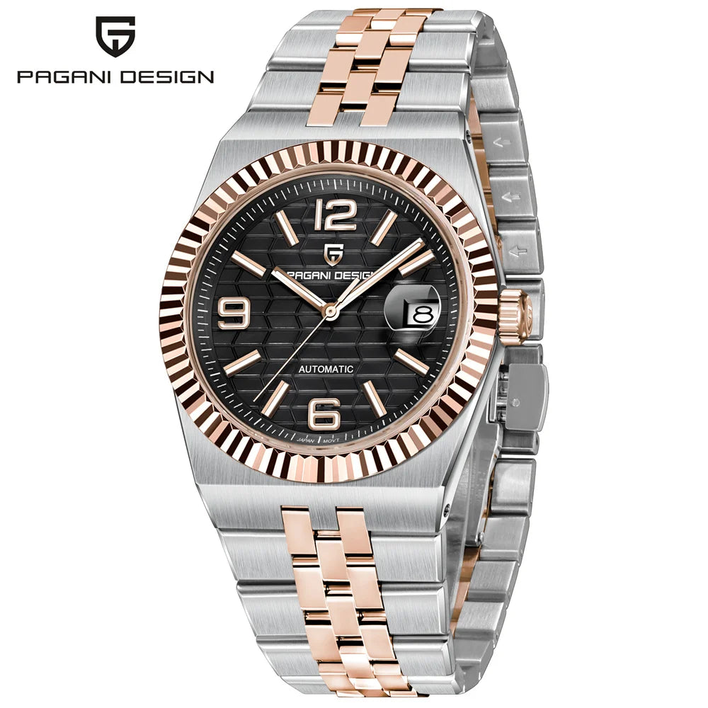 2025 New  PAGANI DESIGN 3D Rhombus Dial Luxury Automatic Watch For Men Stainless steel Mechanical Wrist watches Sapphire crystal