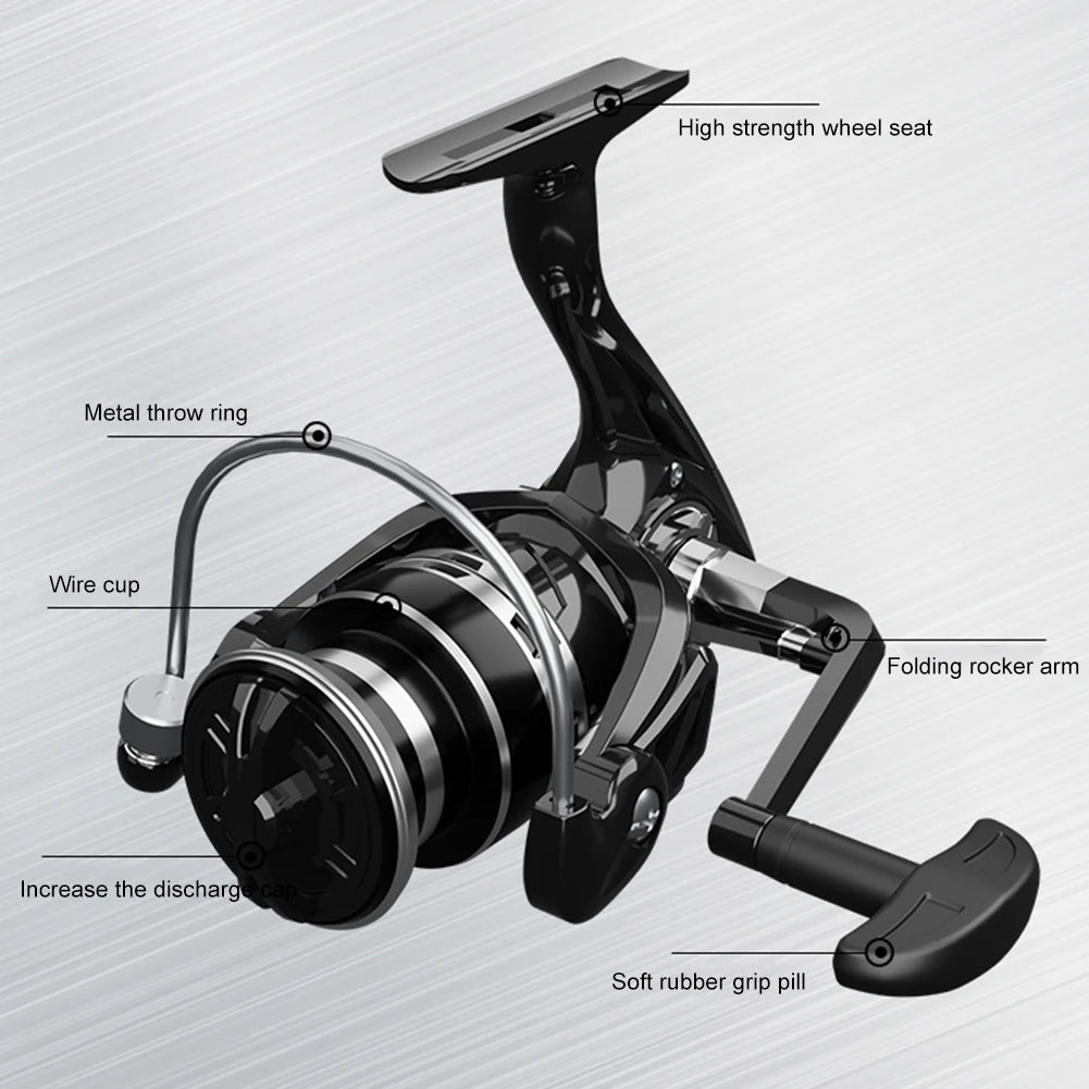 Spinning Reel Full Metal Body Fishing Reel 12kg Max Drag All Purpose Fishing Spinning Reel for Saltwater and Freshwater Fishing