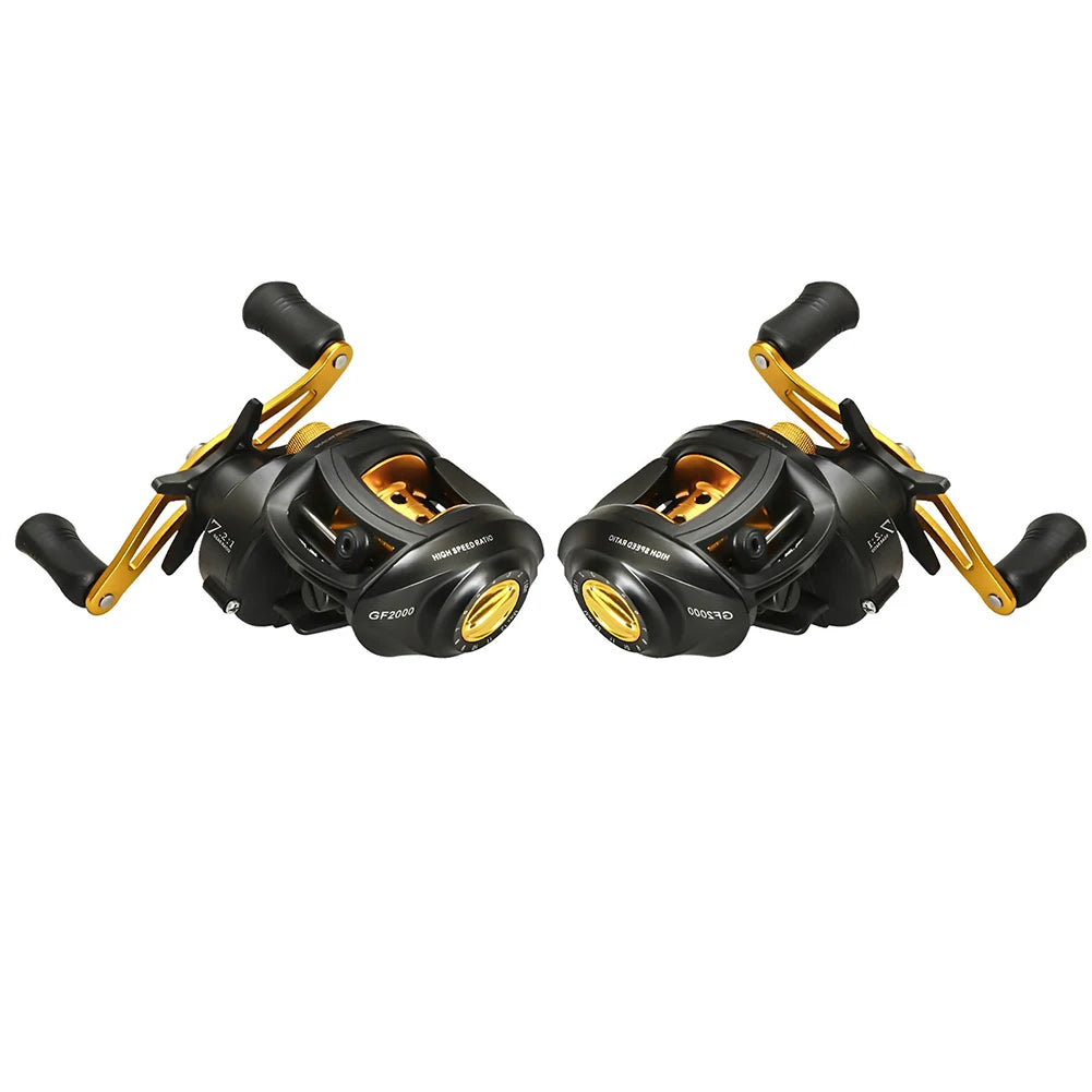 7.2:1 Baitcasting Reel High Speed Gear Metal Baitcasting Fishing Wheel Ceramic Guide Ring Large Unloading Force for Fished Gear