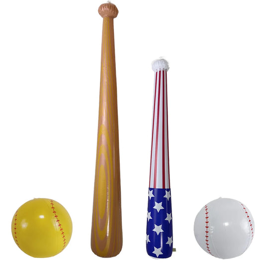 Kids Inflatable Baseball Bat and Ball Inflatable Toys Adult PVC Inflatable Baseball Outdoor Courtyard Garden Playing Play a Ball