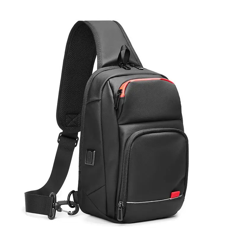 EURCOOL Men's Shoulder Bag Multifunction Anti-theft Waterproof Male Crossbody Bag Casual Sling Chest Pack With USB Port Bolsas