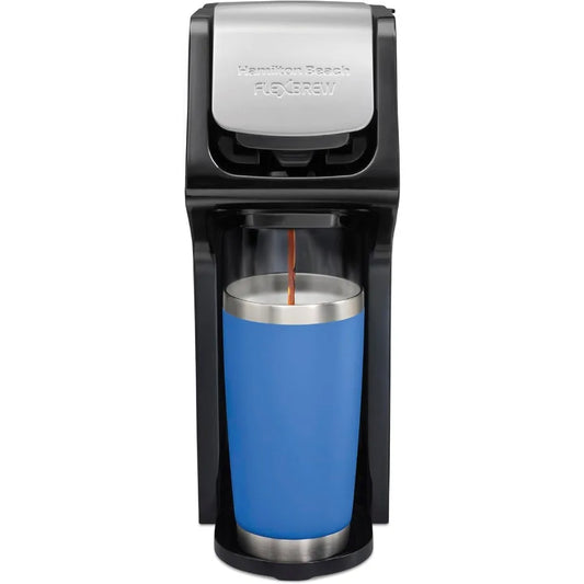 Next Generation FlexBrew Single Serve Coffee Maker with Dual Compatibility for Pod Packs and Grounds Black Design Ideal for Hom