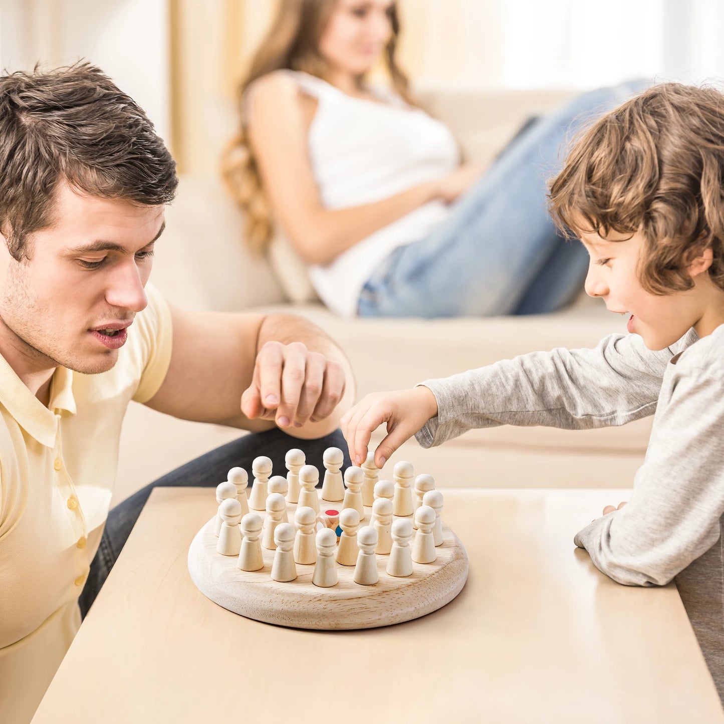 AIUAZA 1 set of wooden memory chess games, logic games, and brain teaser games, parent-child interaction toys, party toys