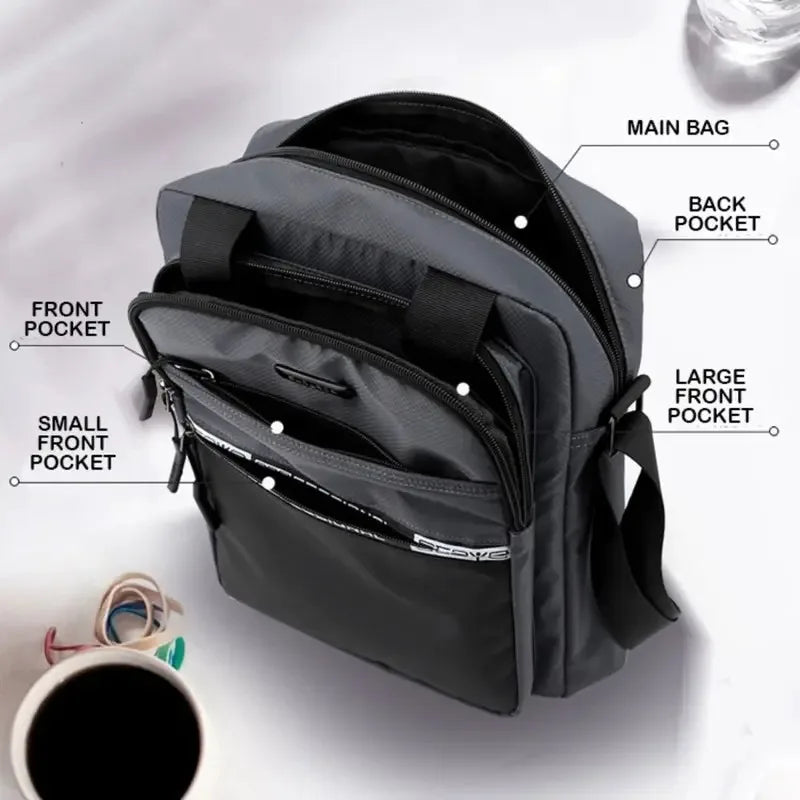 Men's Business Shoulder Bag Fashion Casual Solid Color Chest Bag Large Capacity High Quality Crossbody Bag Multifunctional Bag