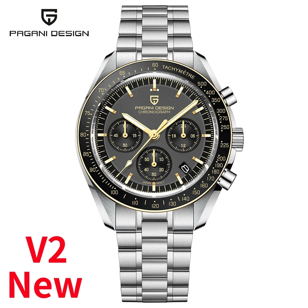PAGANI DESIGN AK Project Mars Men's Watches Top Luxury Quartz Watch For Men AR Sapphire Speed Sport Chronograph Automatic Date