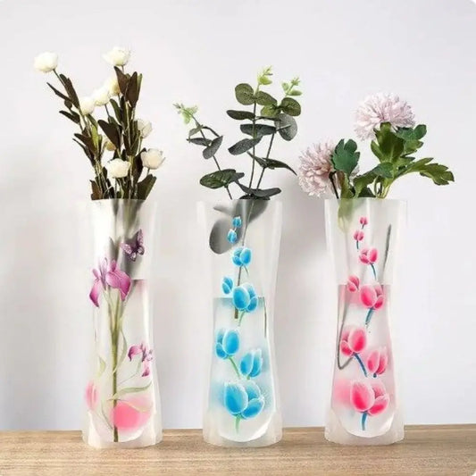 Durable Foldable PVC Folding Vase Easy to Store Cute Cartoon Flower Vase Reusable Simple Flower Vase Living Room