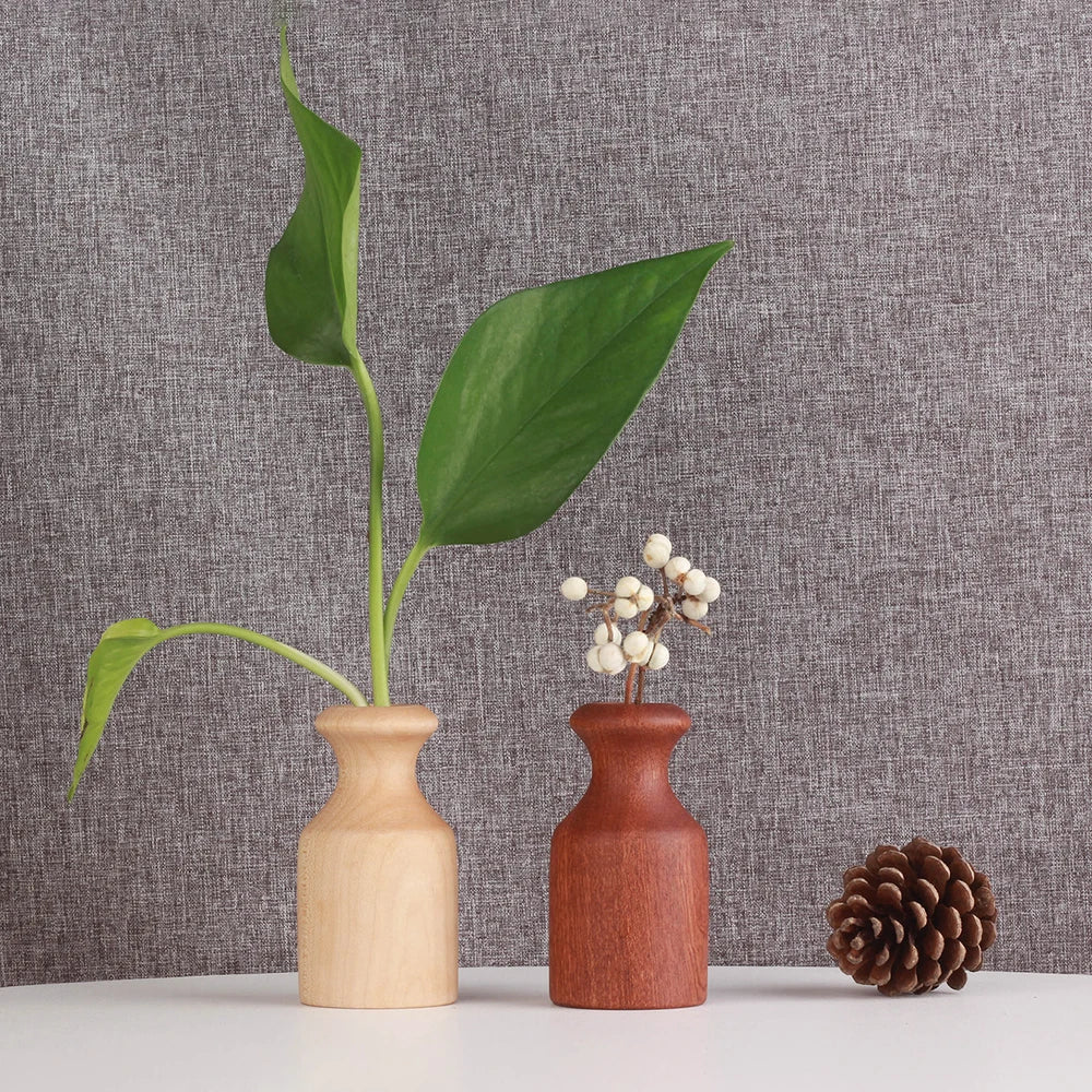 1PC INS style retro rough element embryo wooden vase decoration living room flower arrangement home decoration photography props