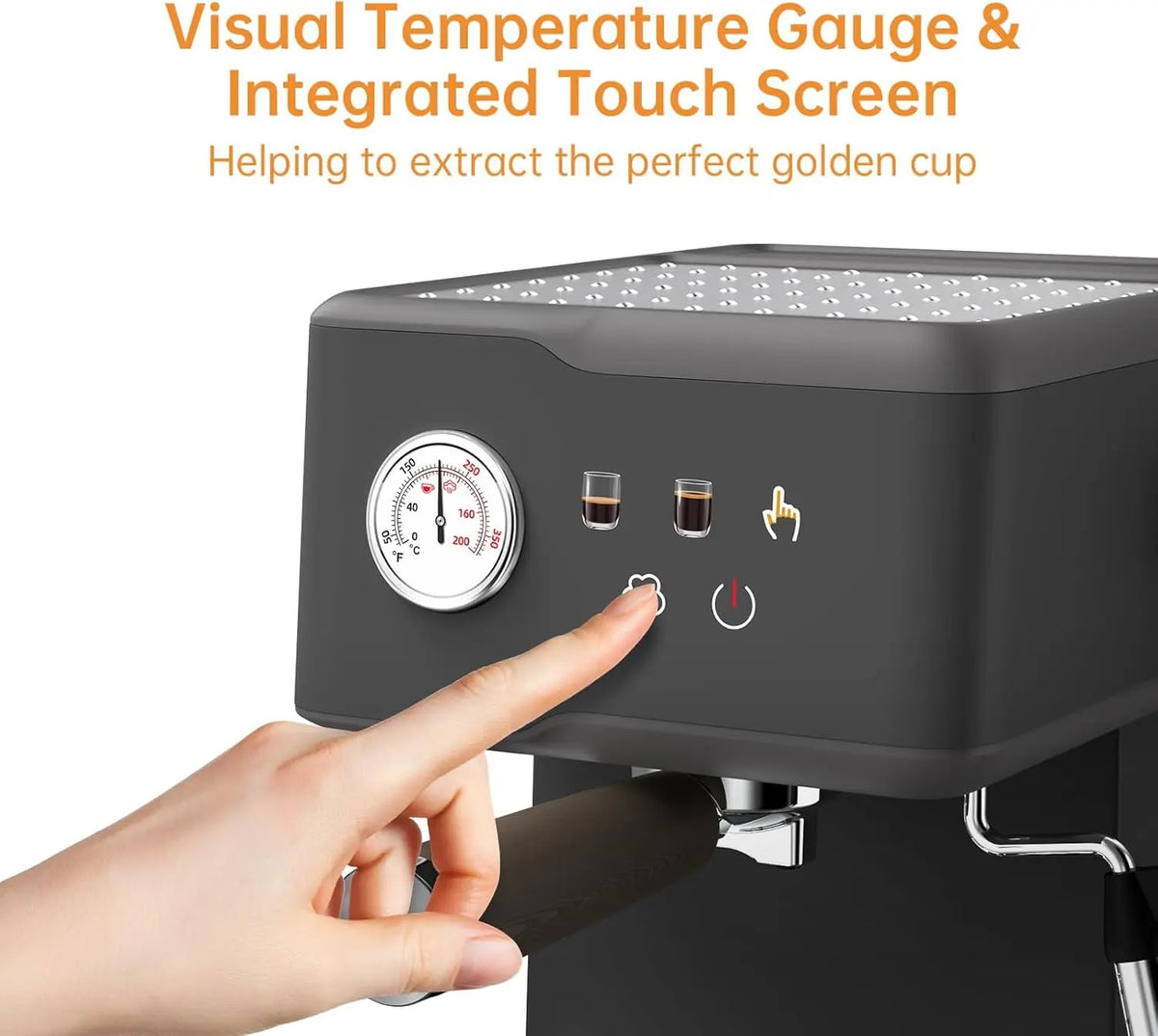 Espresso Machine 20 Bar, Stainless Steel Coffee Maker with Milk Frother, 60oz Removable Water Tank for Home