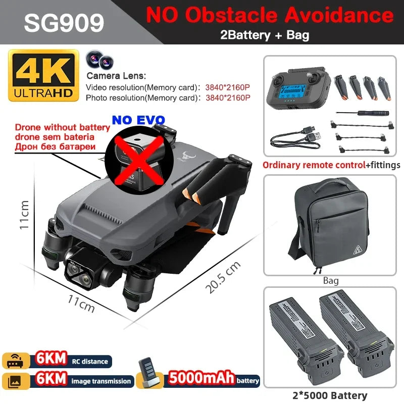 ZLL SG909 SG909MAX Professional Drone With 4K Camera 3-Axis Gimbal 5G 360 Obstacle Avoidance Touch Screen FPV Brushless RC Dron