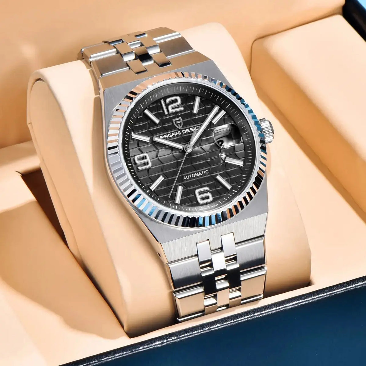 2025 New  PAGANI DESIGN 3D Rhombus Dial Luxury Automatic Watch For Men Stainless steel Mechanical Wrist watches Sapphire crystal