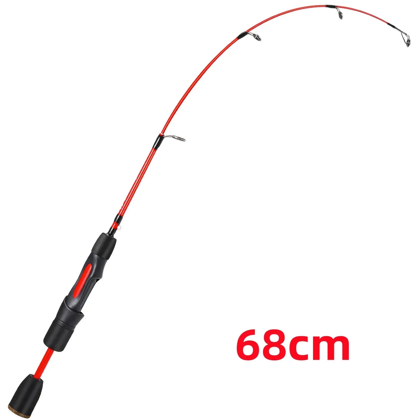 Sougayilang 63cm 71cm Winter Ice Fishing Rods 2 Sections Ultralight Portable Winter Fishing Rod Wooden Handle Spinning Rods