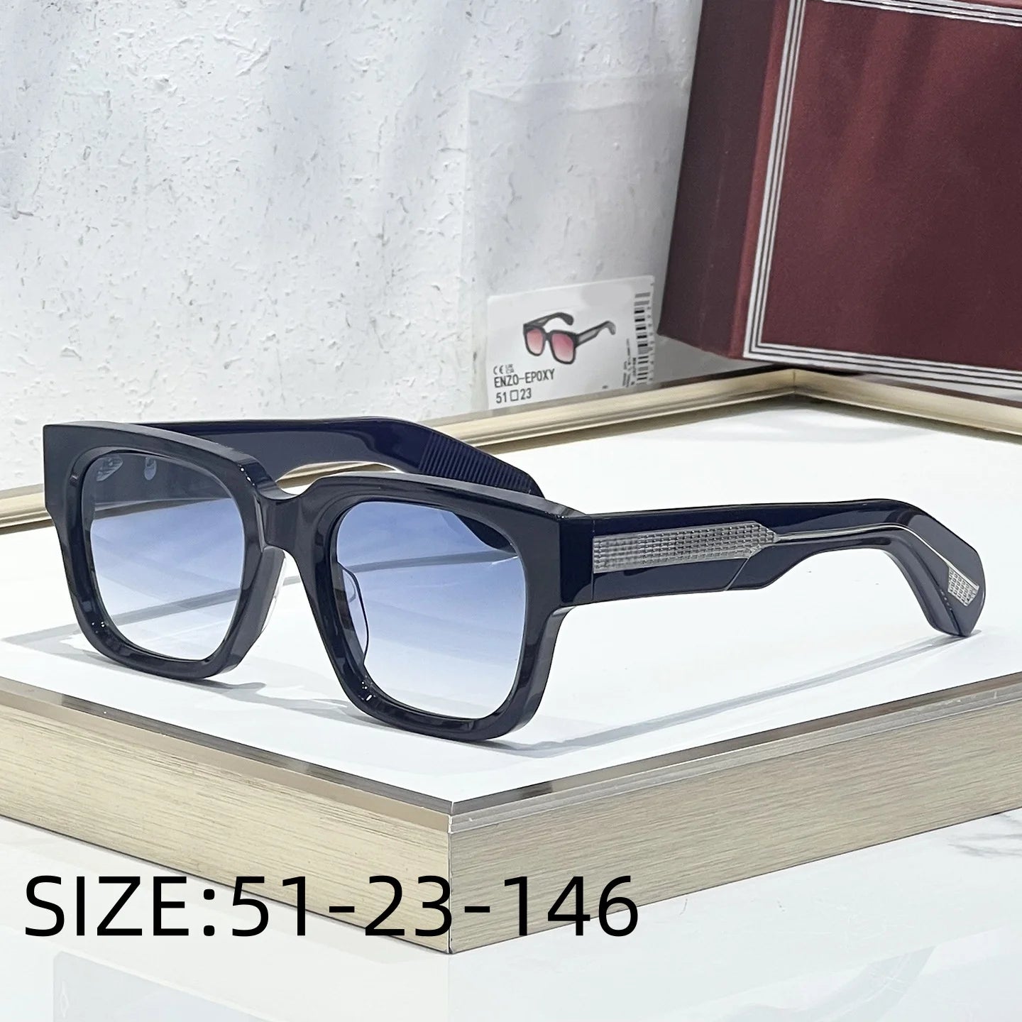 JMM ENZO EPOXY Luxury Handmade Sunglasses UV400 Classic Fashion High-Quality Outdoor Holiday Sun Glasses  Man And Woman