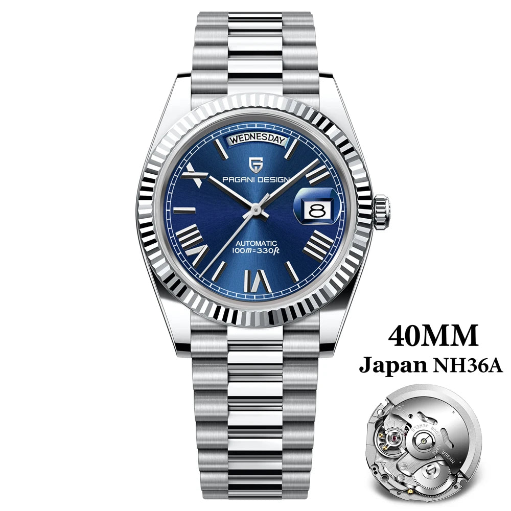 PAGANI DESIGN DD40 Luxury Rose Gold Automatic Watch Men Japan NH36A Mechanical Wristwatch Men Stainless steel Waterproof Watches