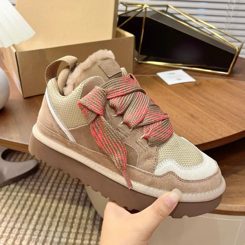 2025 Winter Women's Shoes Luxury Cotton Snow Boots Versatile Casual Shoes Unisex Thickened Plush Warm Non-Slip Ankle Boots