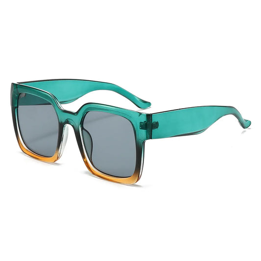New Oversized Square Sunglasses Women Vintage Gradient Frame Fashion Female Sun Glasses Green Shades UV400 Luxury Brand