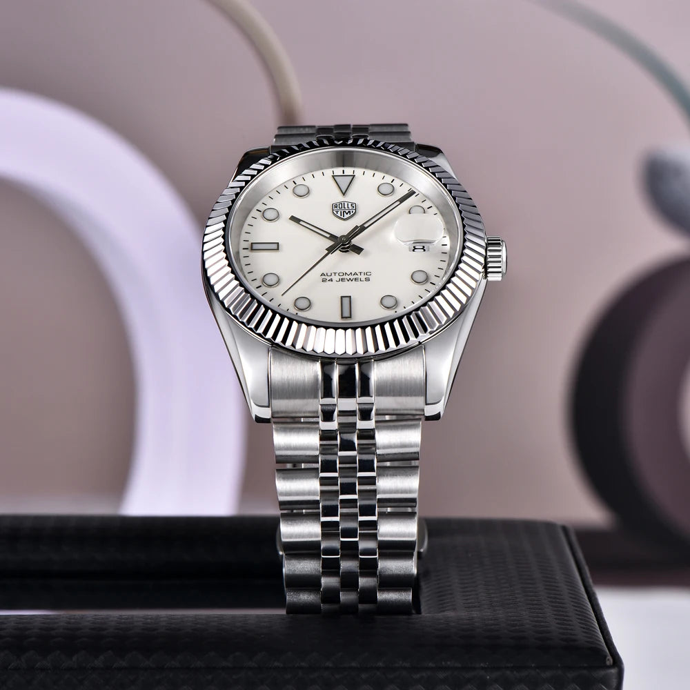 2025 New RollsTimi Men's Watches Super Luminous Automatic Watch For Men NH35 Mechanical Wristwatch AR Sapphire Waterproof Clock