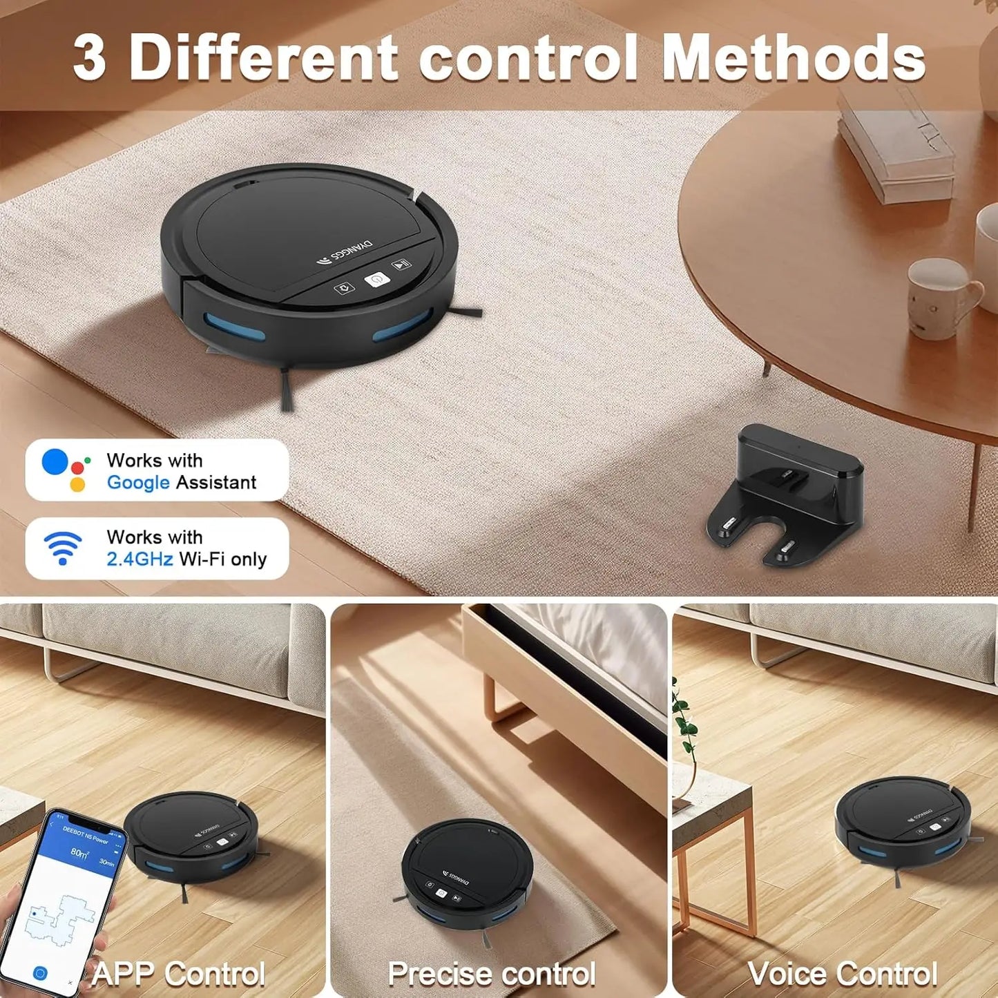 Robot Vacuums and Mop, Sweeping and Mopping Robot Wi-Fi/Voice/App Robot Vacuum pet Hair,Drop Proof,Electric Floor Cleaner for Mo