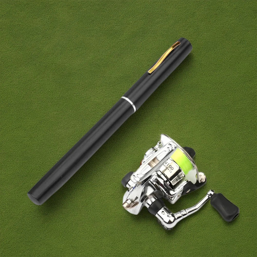Mini Pocket Pen Fishing Rod Reel Combo Telescopic Fishing Pole with Reel Fishing Rod Spinning Reel Combo Kit for Outdoor Fishing