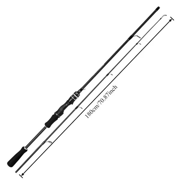Multi-purpose carbon fiber fishing rod, spinning & casting, with guide ring, ergonomic handle, ideal for saltwater, lightweight
