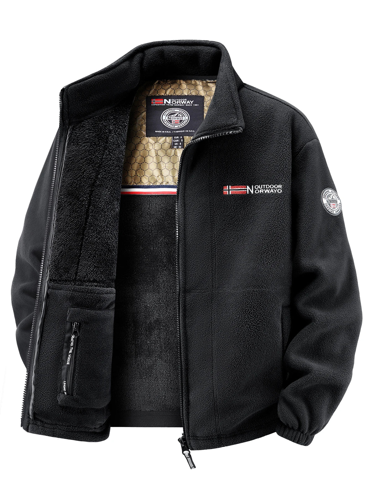 Men's Fleece Jacket, Soft and Skin-Friendly, Heat-Retaining and Wind-Resistant, Suitable for Daily Commuting, Home Leisure