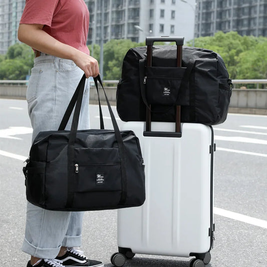 2025 Newest Moving Luggage Bag Hand-held Drawbar Travel Bag Women's Business Foldable Travel Clothing Storage Bag